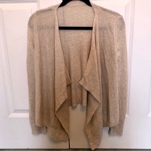 Girl’s Tan AQUA Cashmere Cardigan, Size XL